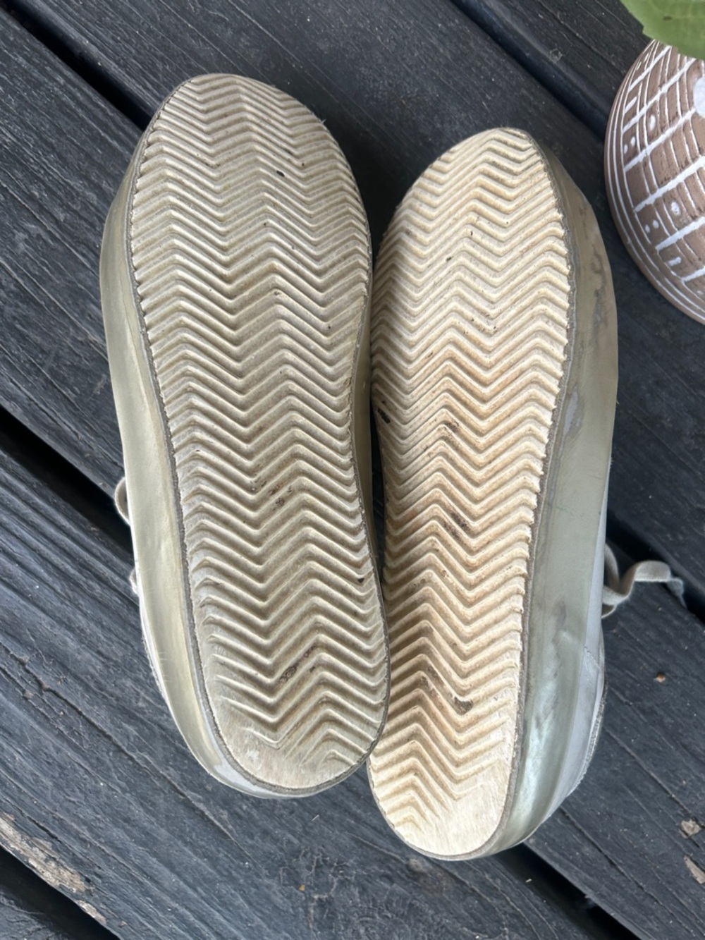 Golden Goose White Leather Super Star Sneakers - Picture 5 of 7